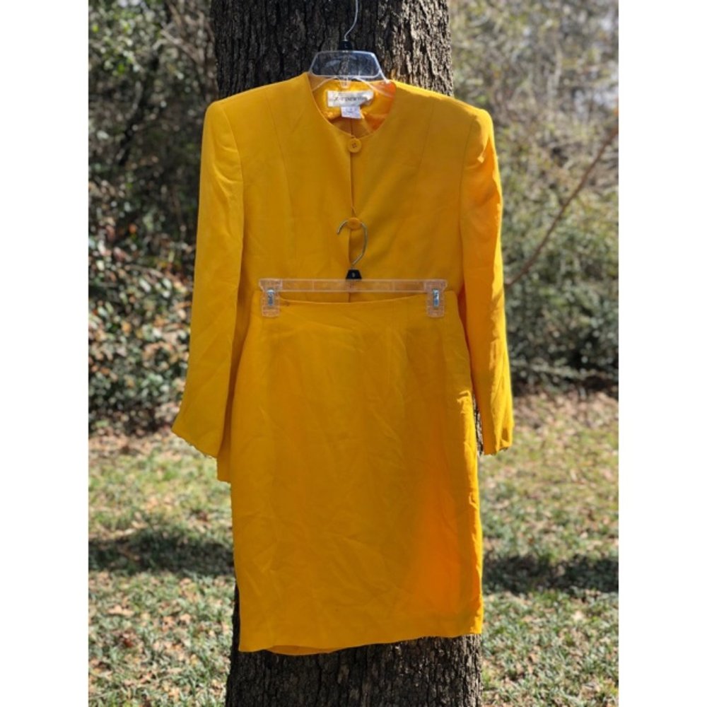 Yellow Jacket and Skirt Suit